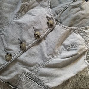 AEO Gray Pinstriped Suit Vest